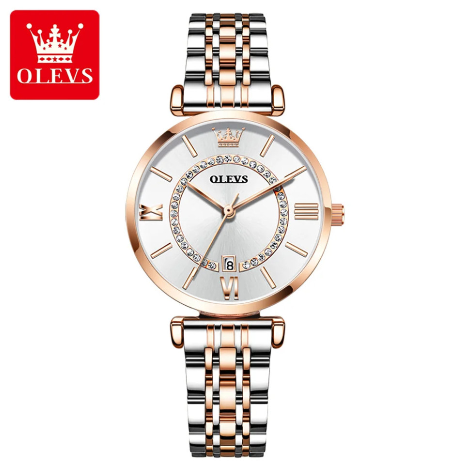 Жіночий годинник OLEVS gold + white 