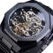 Чоловічий годинник механічний Forsining black+silver