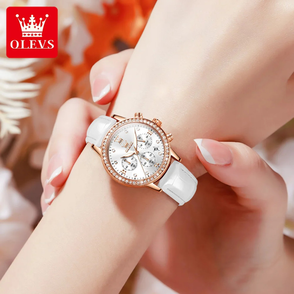 Жіночий годинник OLEVS gold + white  1