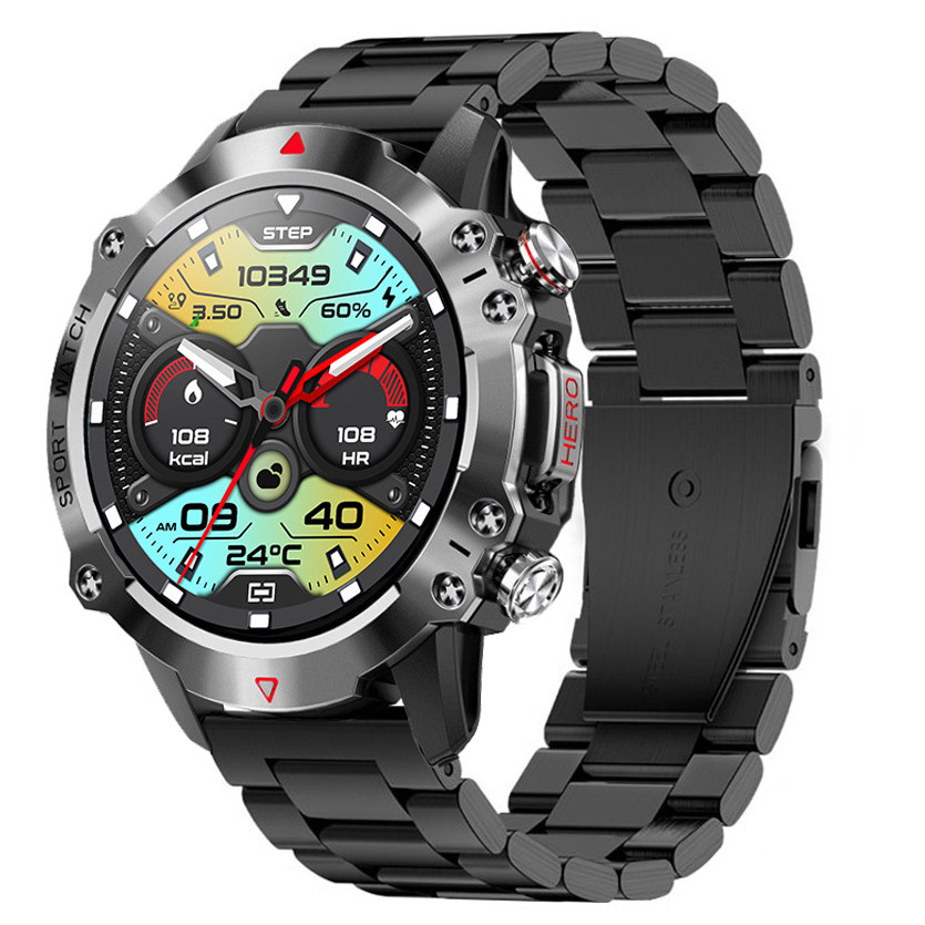 Смарт-годинник протиударний Smart Device 104 black steel
