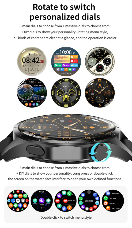 Смарт-годинник Smart Device 11 black steel, 2 ремінці