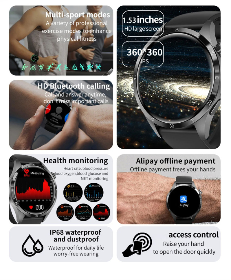Смарт-годинник Smart Device 11 black steel, 2 ремінці