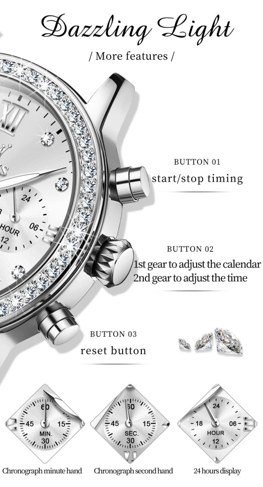 Жіночий годинник OLEVS silver + white