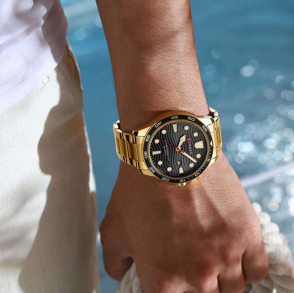 Чоловічий годинник CURREN gold+black