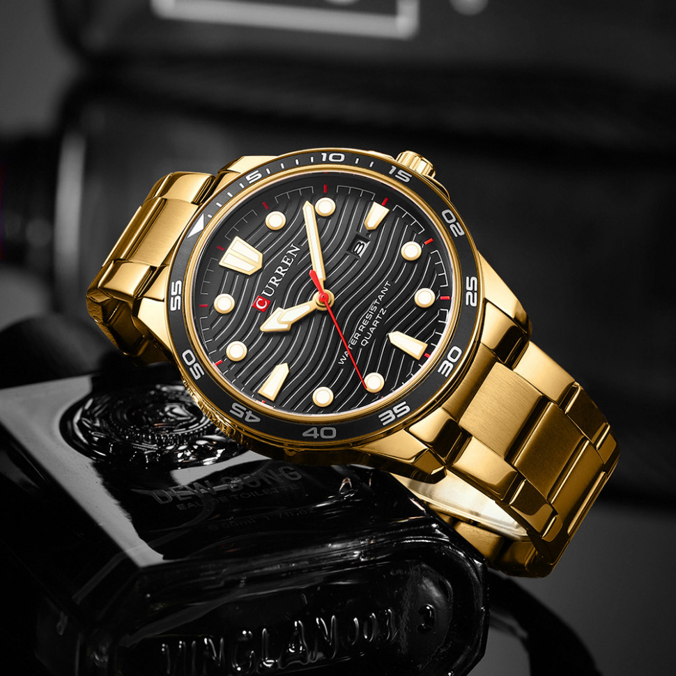 Чоловічий годинник CURREN gold+black