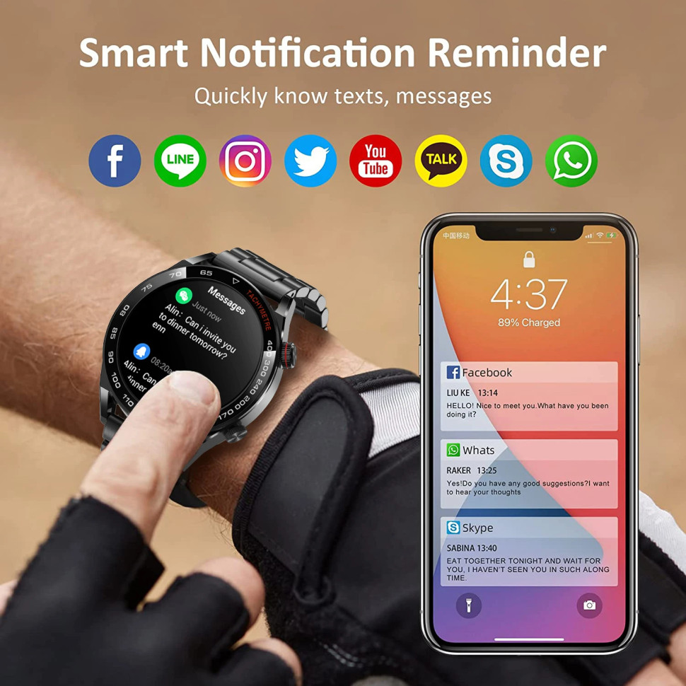 Смарт-годинник Smart Device 12 black, 2 ремінці