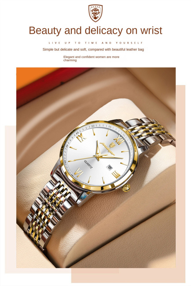 Жіночий годинник POEDAGAR gold + silver 
