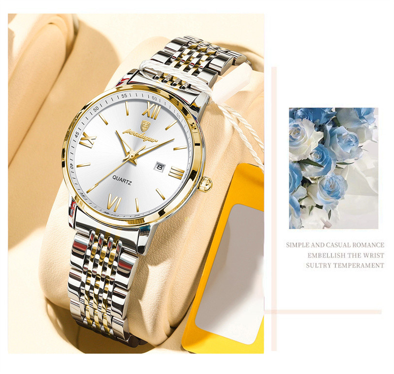 Жіночий годинник POEDAGAR gold + silver 