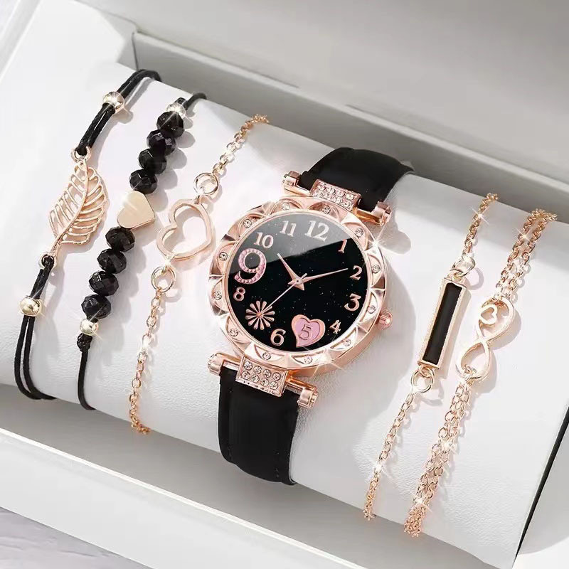 Жіночий годинник + браслети №4210 black