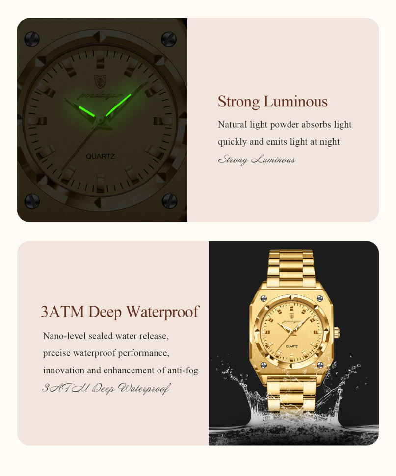 Жіночий годинник POEDAGAR gold