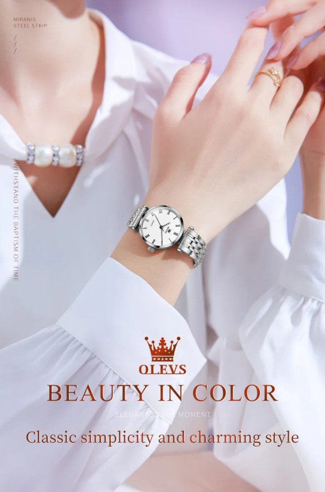 Жіночий годинник OLEVS silver