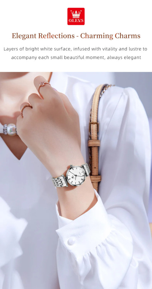 Жіночий годинник OLEVS silver
