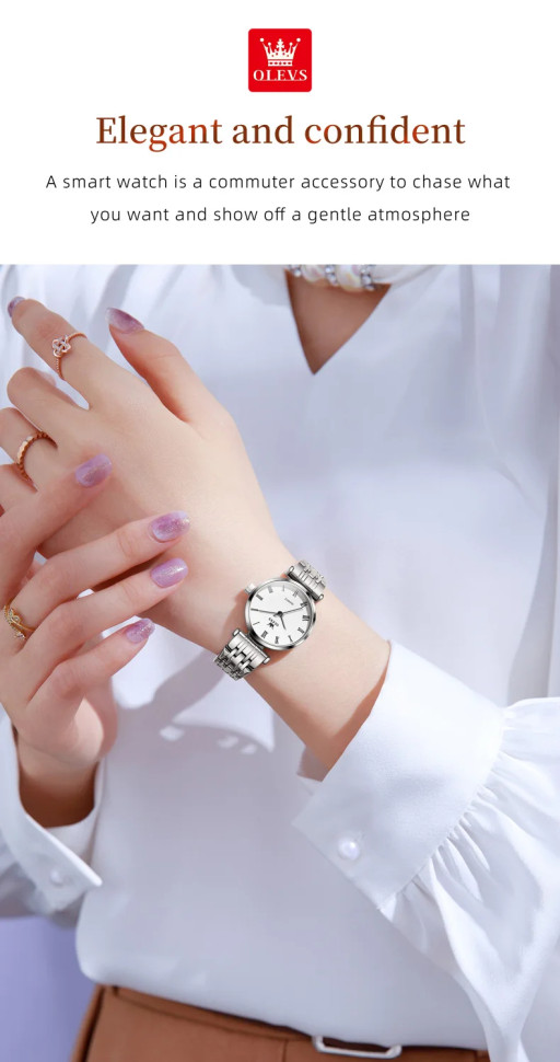 Жіночий годинник OLEVS silver