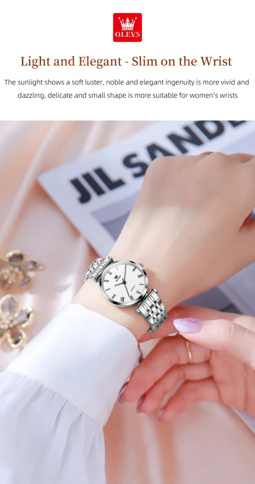 Жіночий годинник OLEVS silver