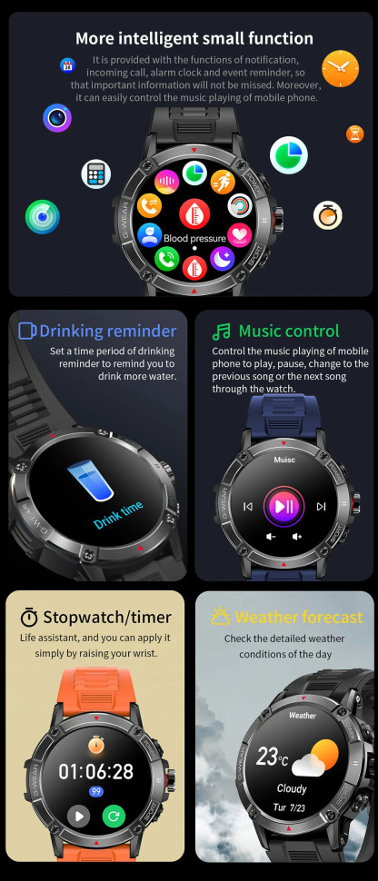 Смарт-годинник протиударний Smart Device 15 black