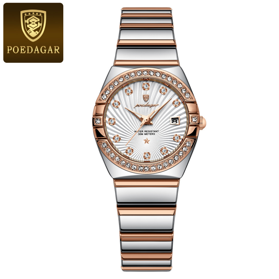 Жіночий годинник POEDAGAR gold + silver