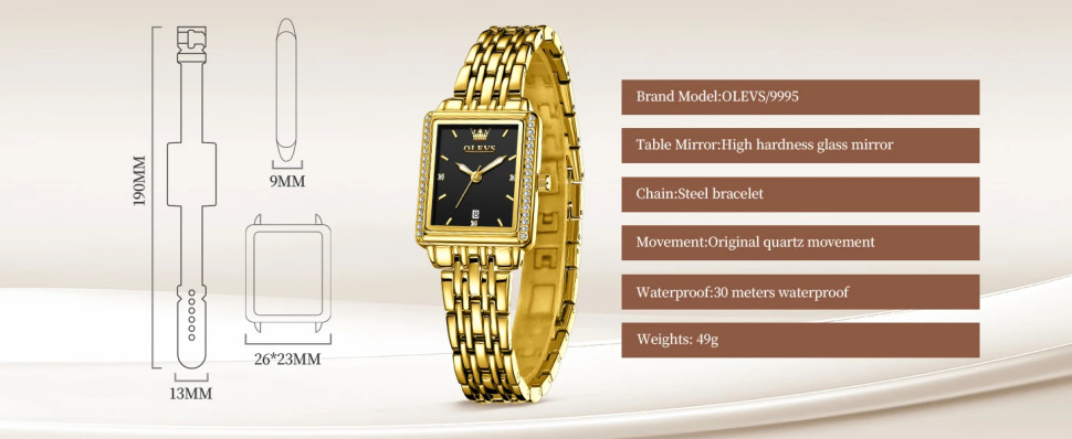 Жіночий годинник OLEVS gold  