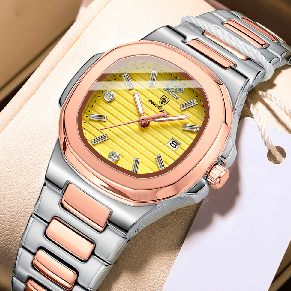 Жіночий годинник POEDAGAR rose gold + silver