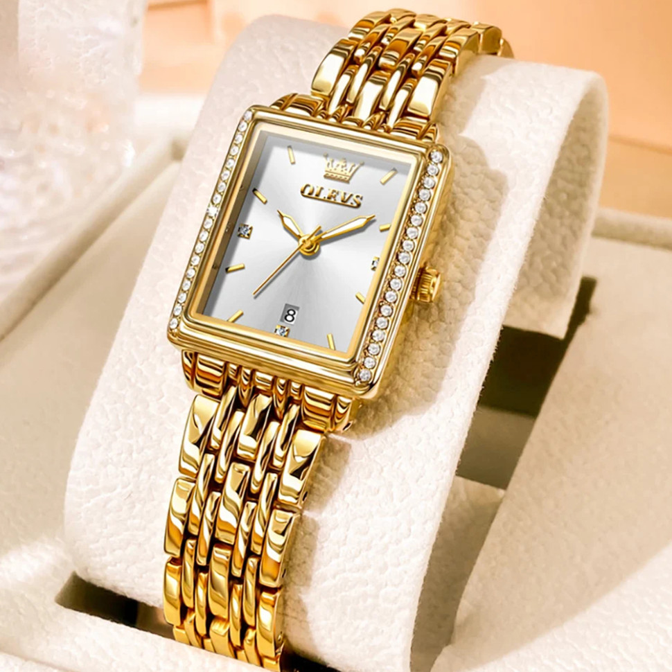 Жіночий годинник OLEVS gold + white