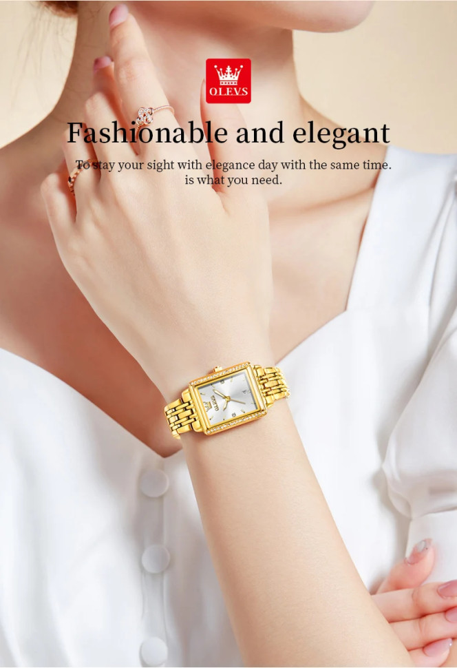 Жіночий годинник OLEVS gold + white