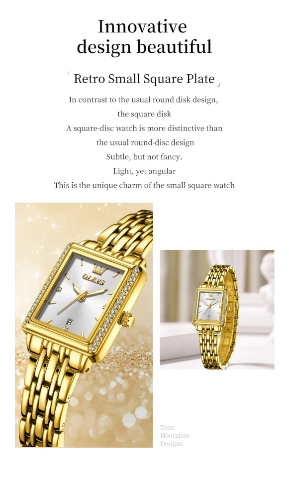 Жіночий годинник OLEVS gold + white