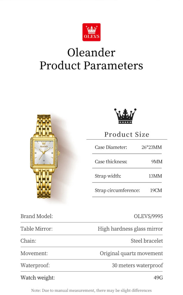 Жіночий годинник OLEVS gold + white
