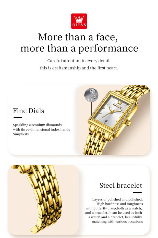 Жіночий годинник OLEVS gold + white