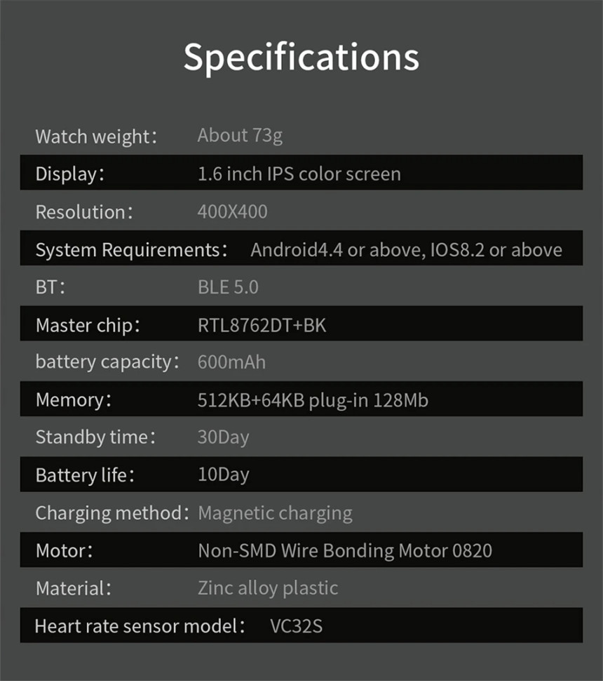 Смарт-годинник протиударний Smart Device 16 black silicon