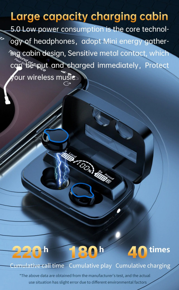 Навушники Bluetooth Air Music + Power Bank 57 black