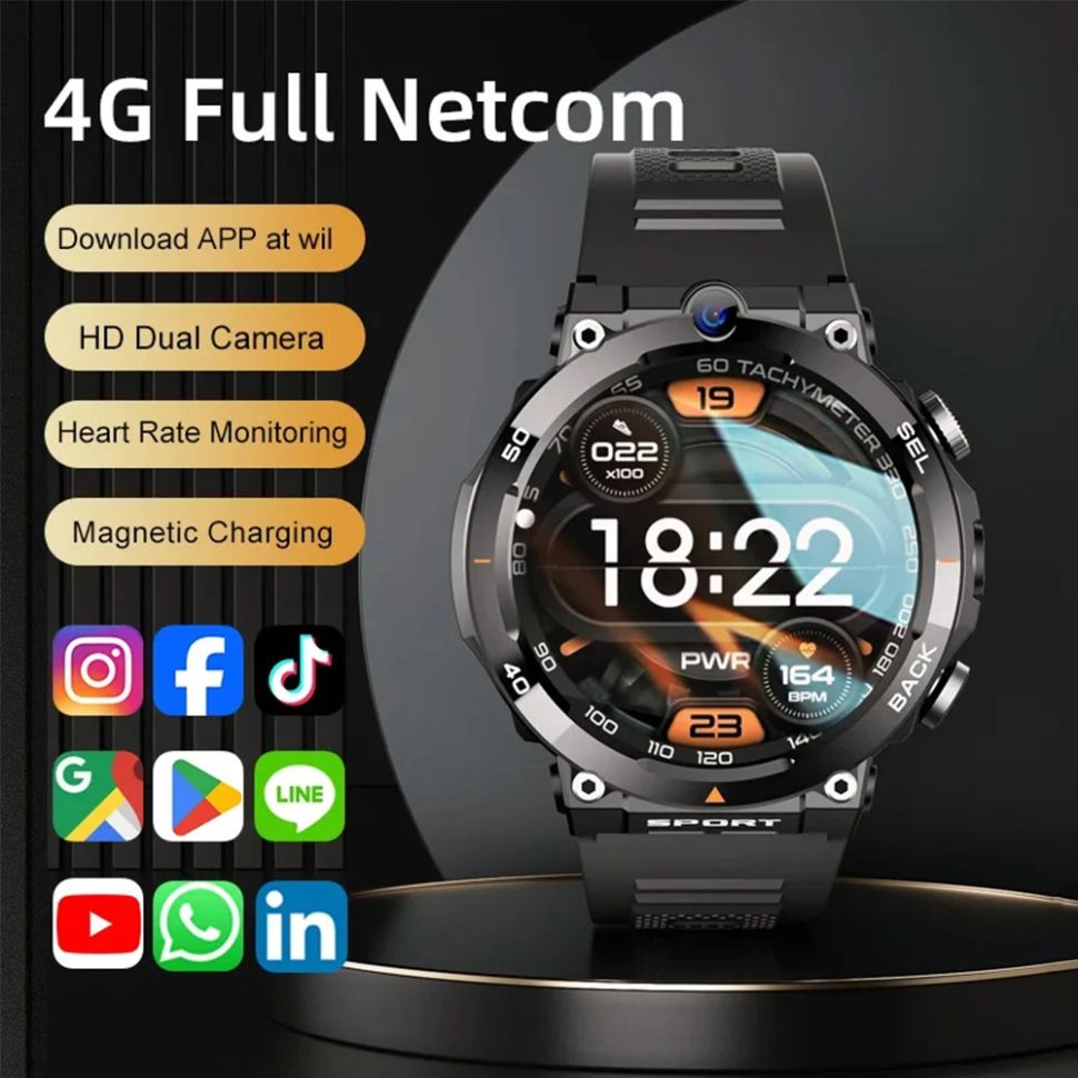 Смарт-годинник SIM-карта | Google Play | Wi-Fi | 16 ГБ | 4G | GPS | 2 ремінці
