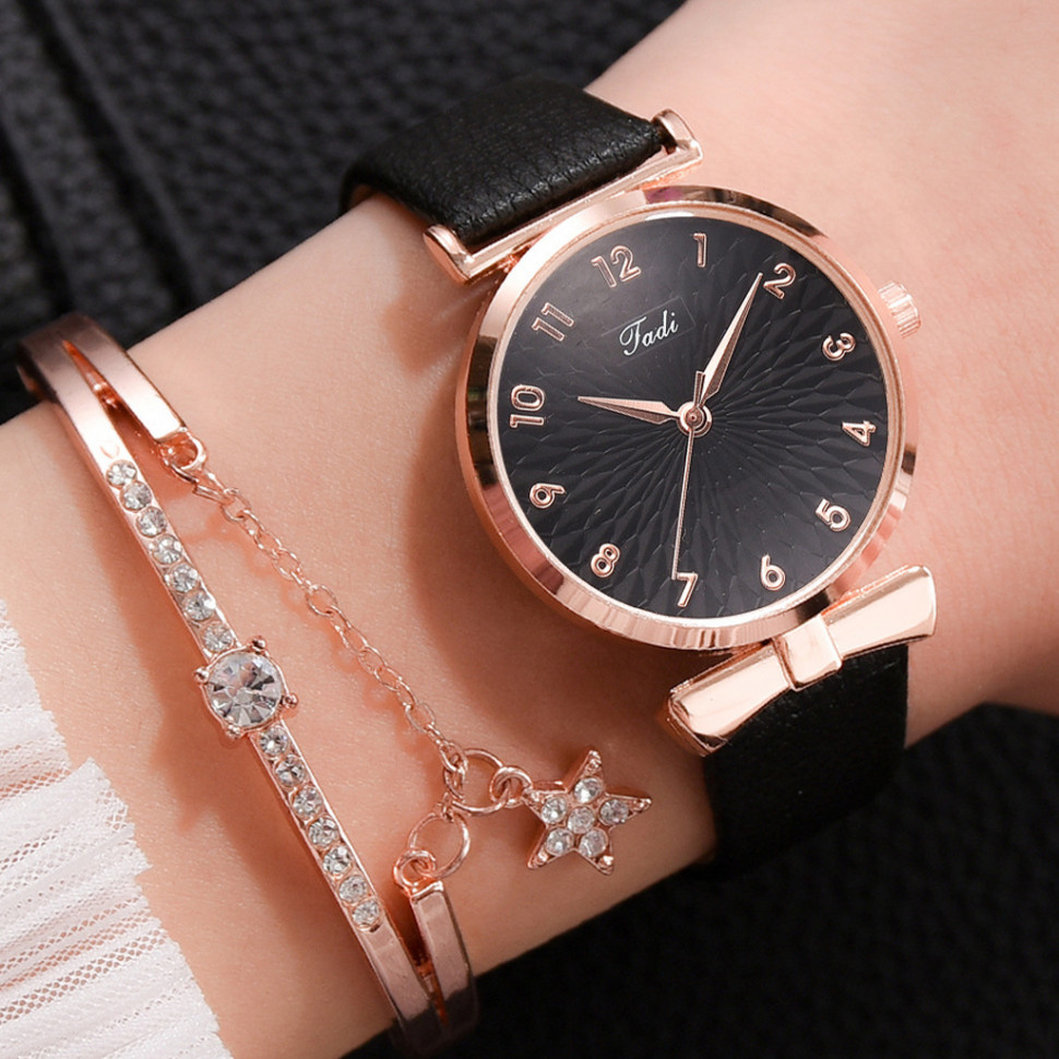 Жіночий годинник + браслет Tadi black