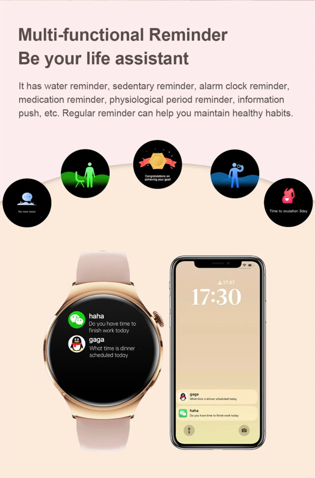 Смарт-годинник Women's Smart Device 12 gold steel
