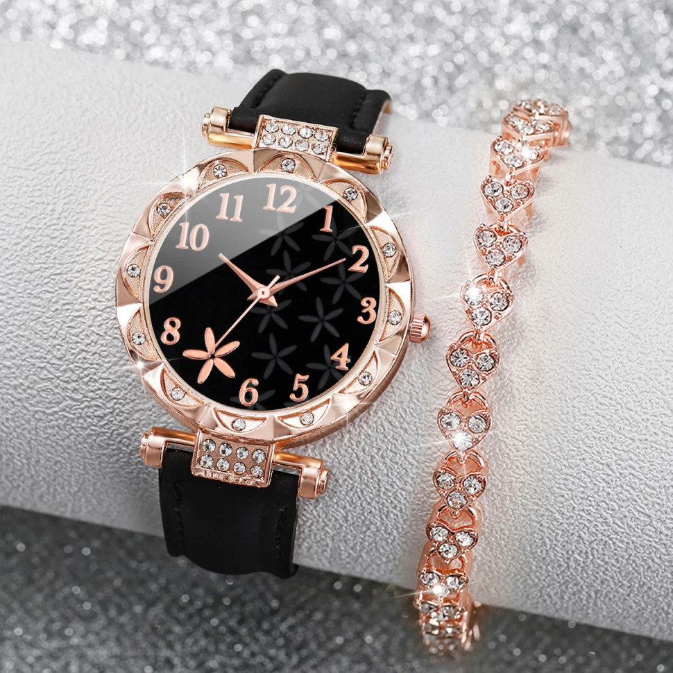 Жіночий годинник + браслет №4219 black