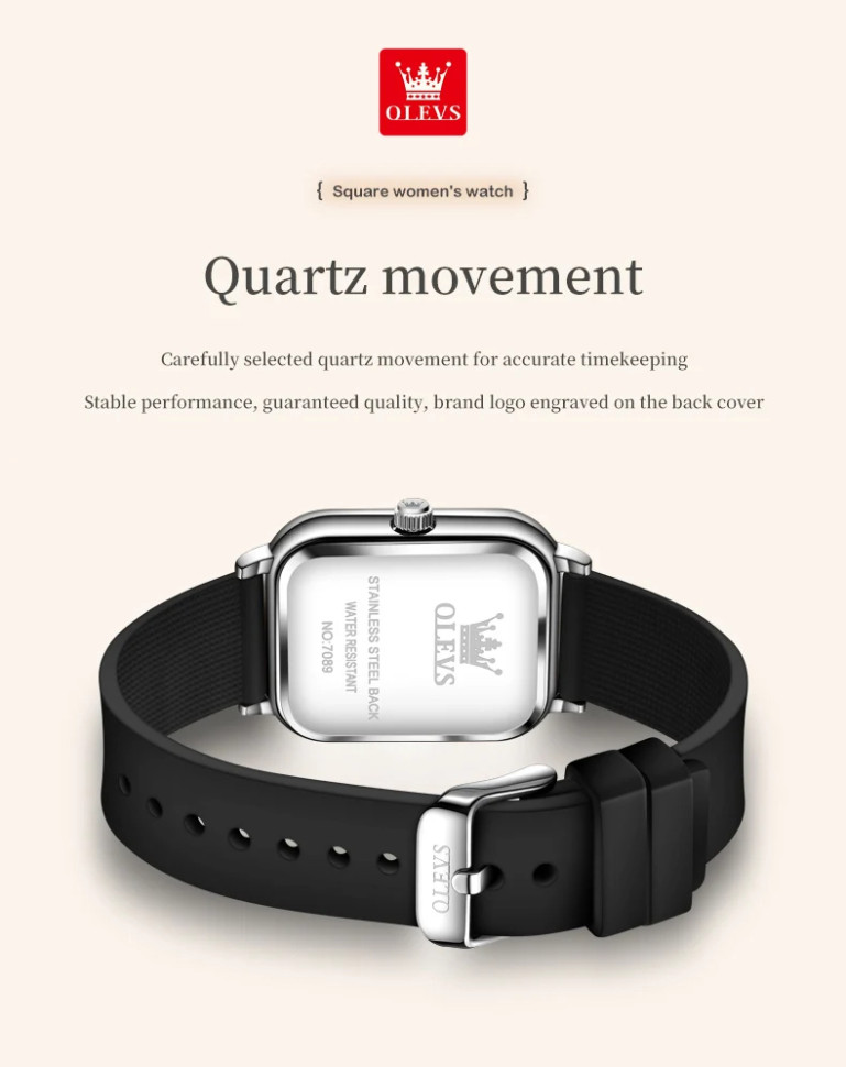 Жіночий годинник OLEVS silver + white