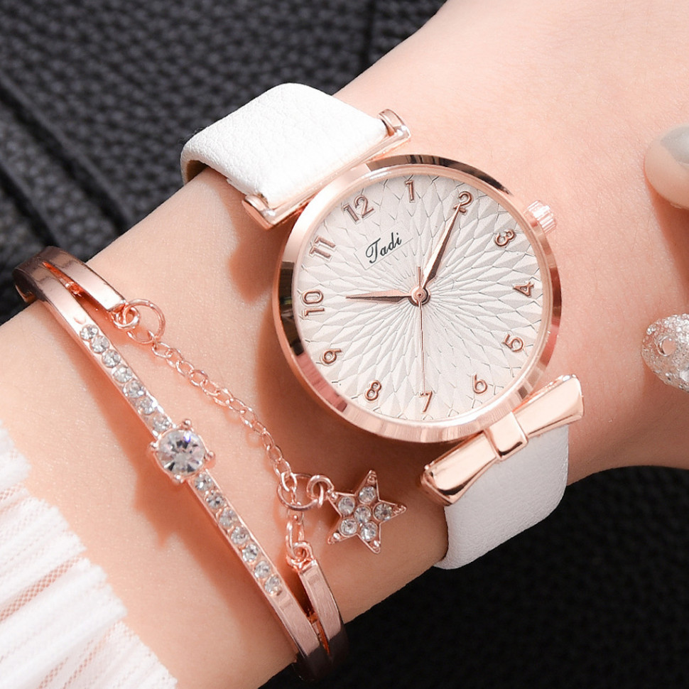 Жіночий годинник + браслет Tadi white