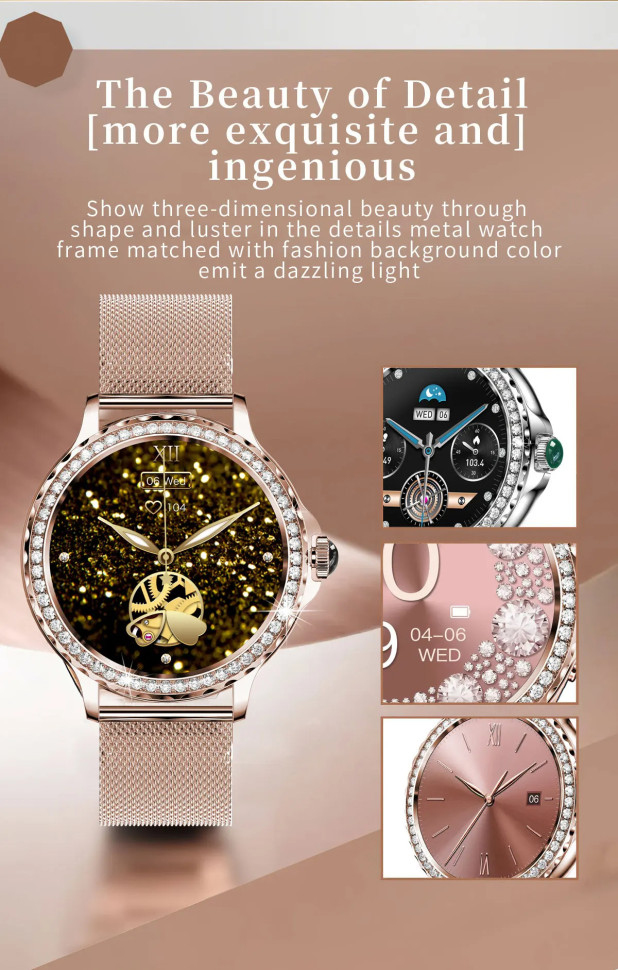 Смарт-годинник Women's Smart Device 13 gold steel  