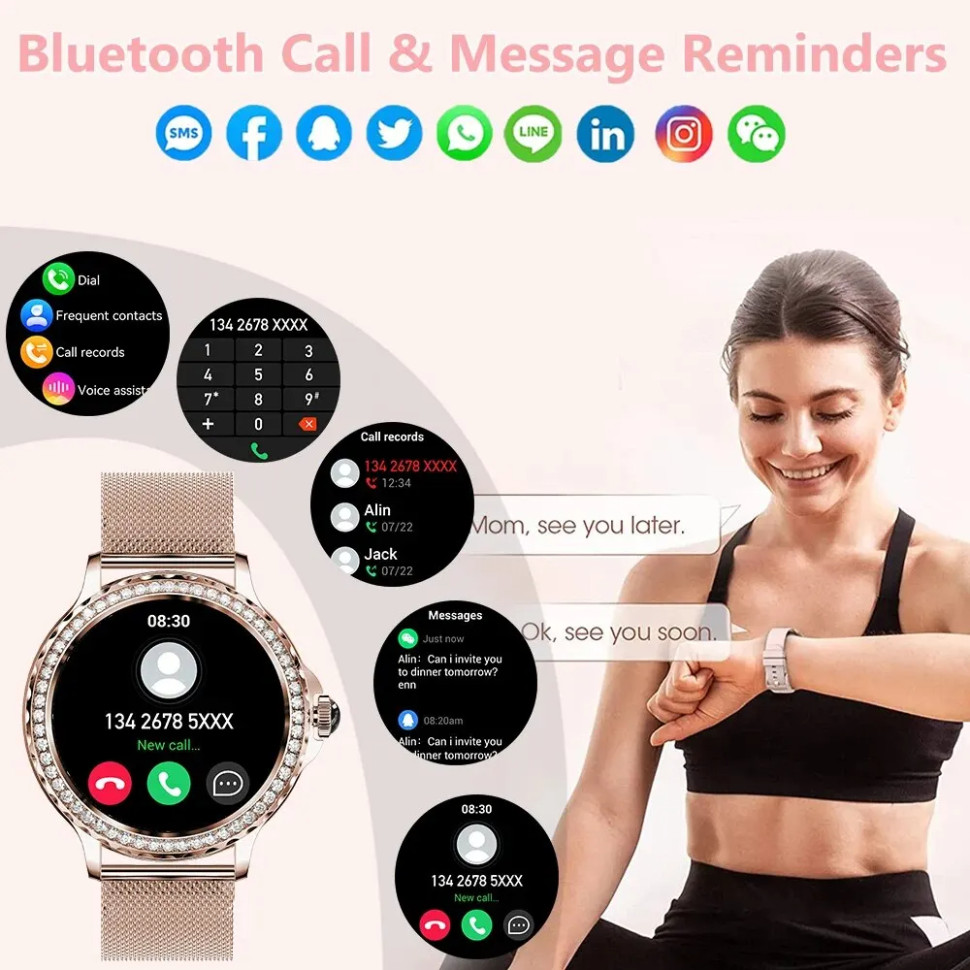 Смарт-годинник Women's Smart Device 13 gold steel  