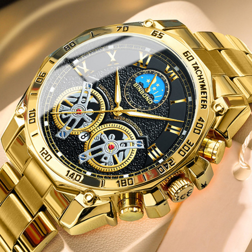 Чоловічий годинник BINBOND gold