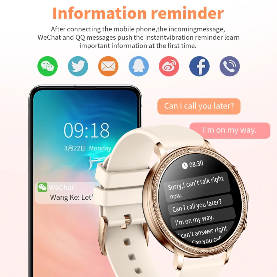 Смарт-годинник Women's Smart Device 14 gold steel  