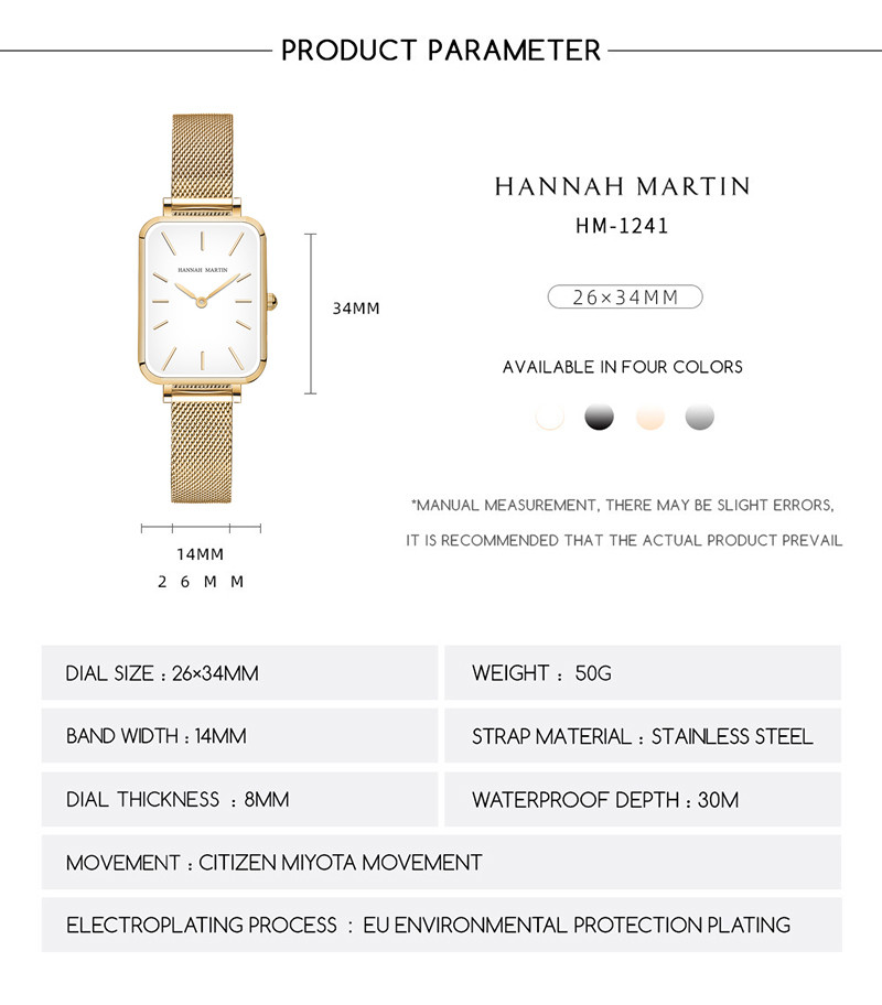 Жіночий годинник Hannah Martin gold + white