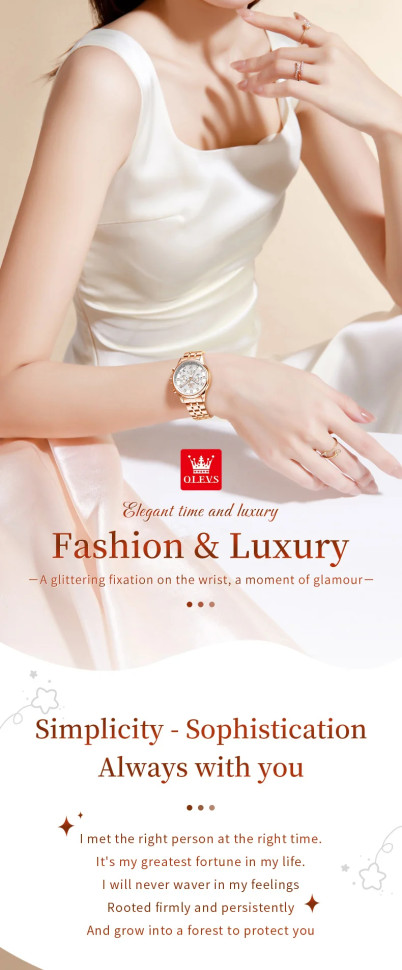 Жіночий годинник OLEVS gold + white 1