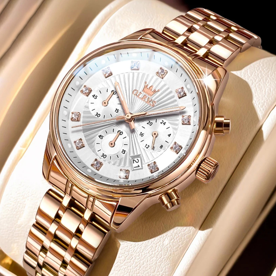 Жіночий годинник OLEVS gold + white 1