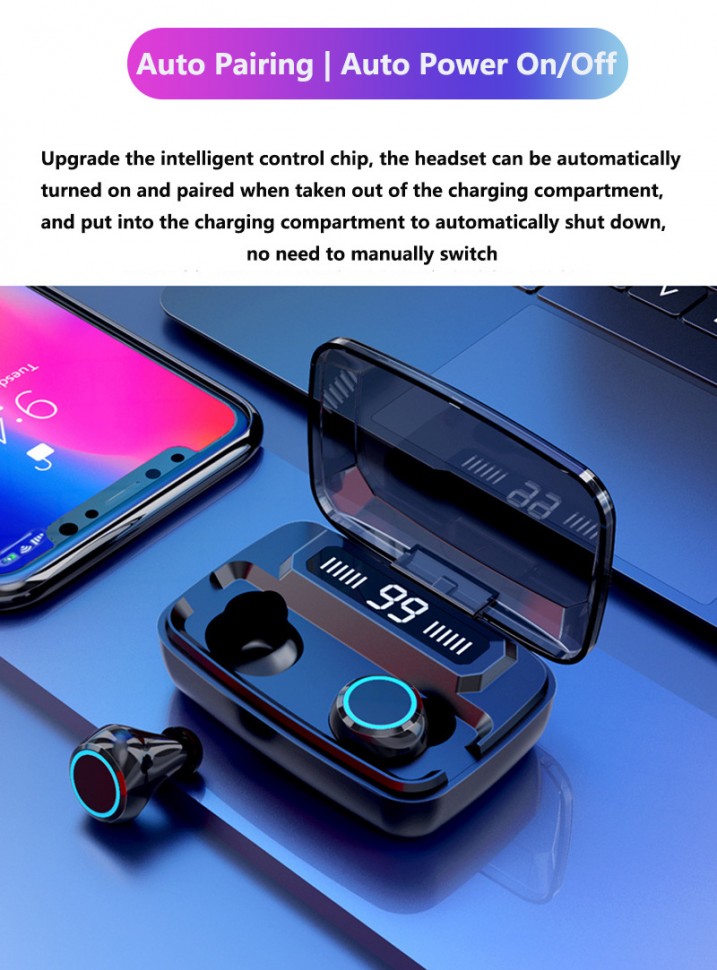 Навушники Bluetooth Air Music + Power Bank 42 Black