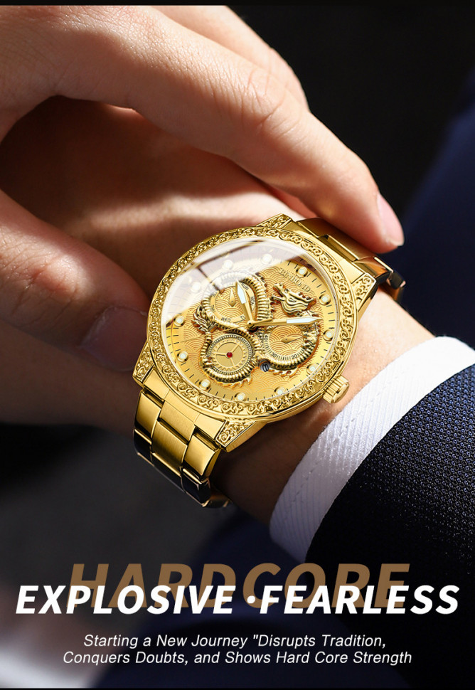 Чоловічий годинник BINBOND gold 