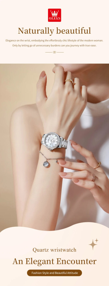 Жіночий годинник OLEVS silver