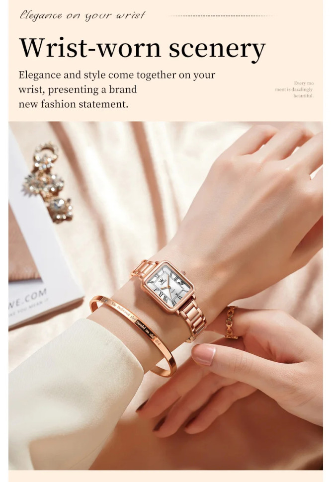 Жіночий годинник OLEVS gold + white