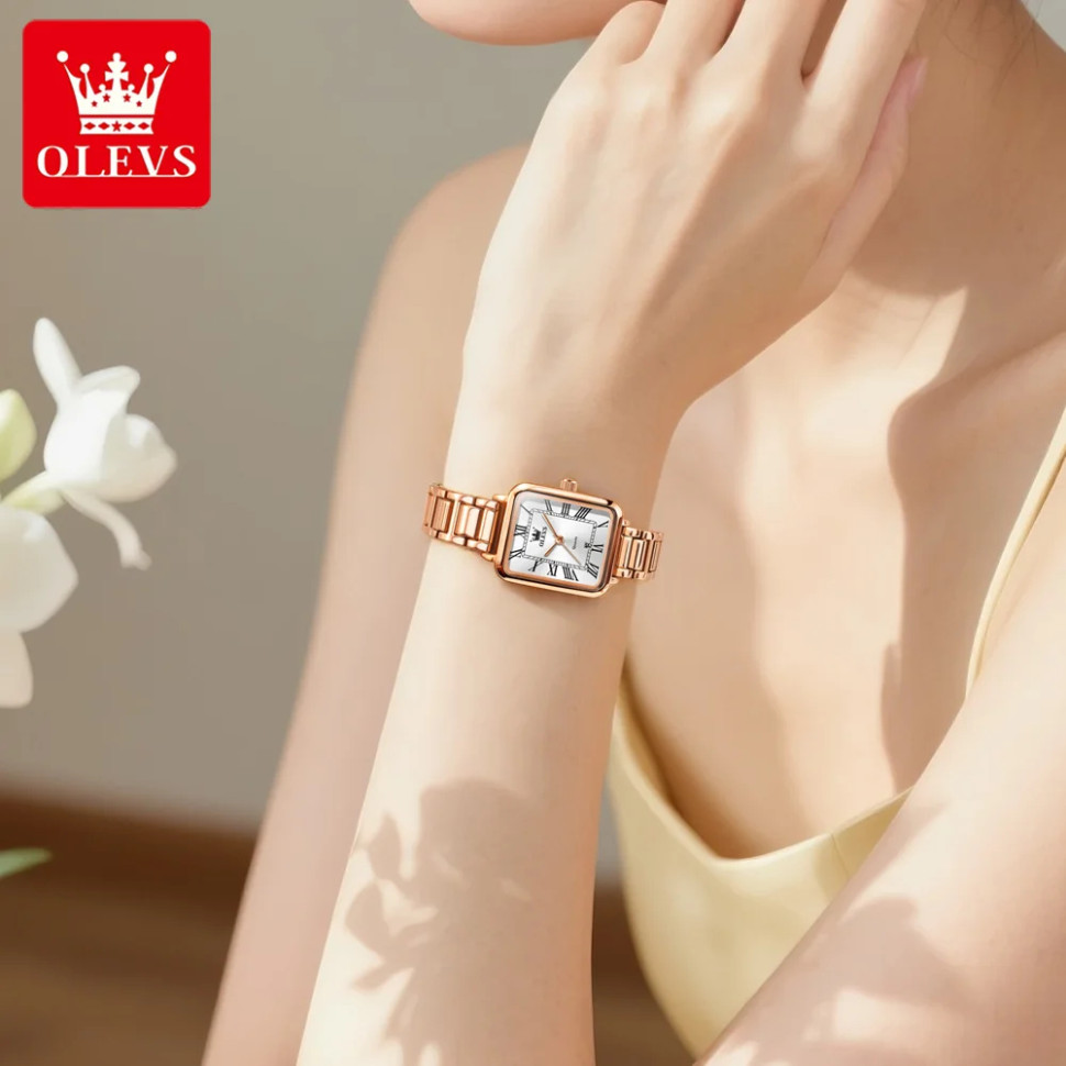 Жіночий годинник OLEVS gold + white