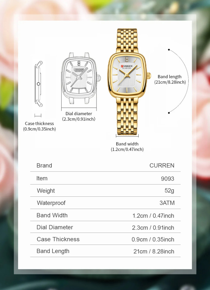 Жіночий годинник CURREN gold