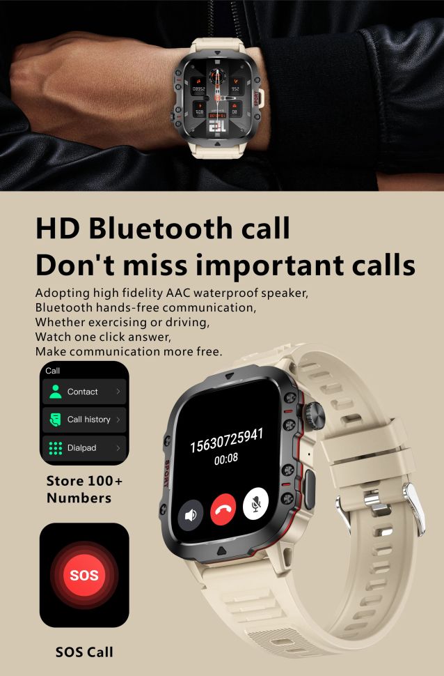 Смарт-годинник протиударний Smart Device 7 black milanese loop