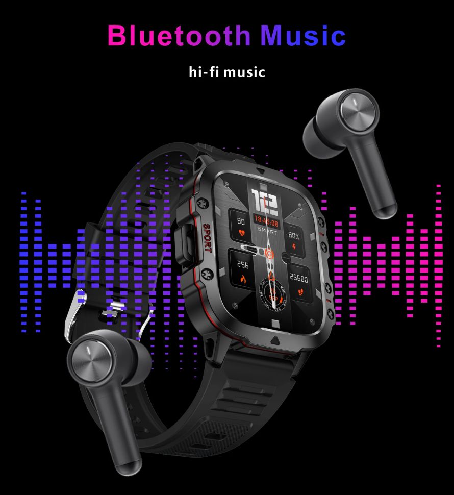 Смарт-годинник протиударний Smart Device 7 black milanese loop